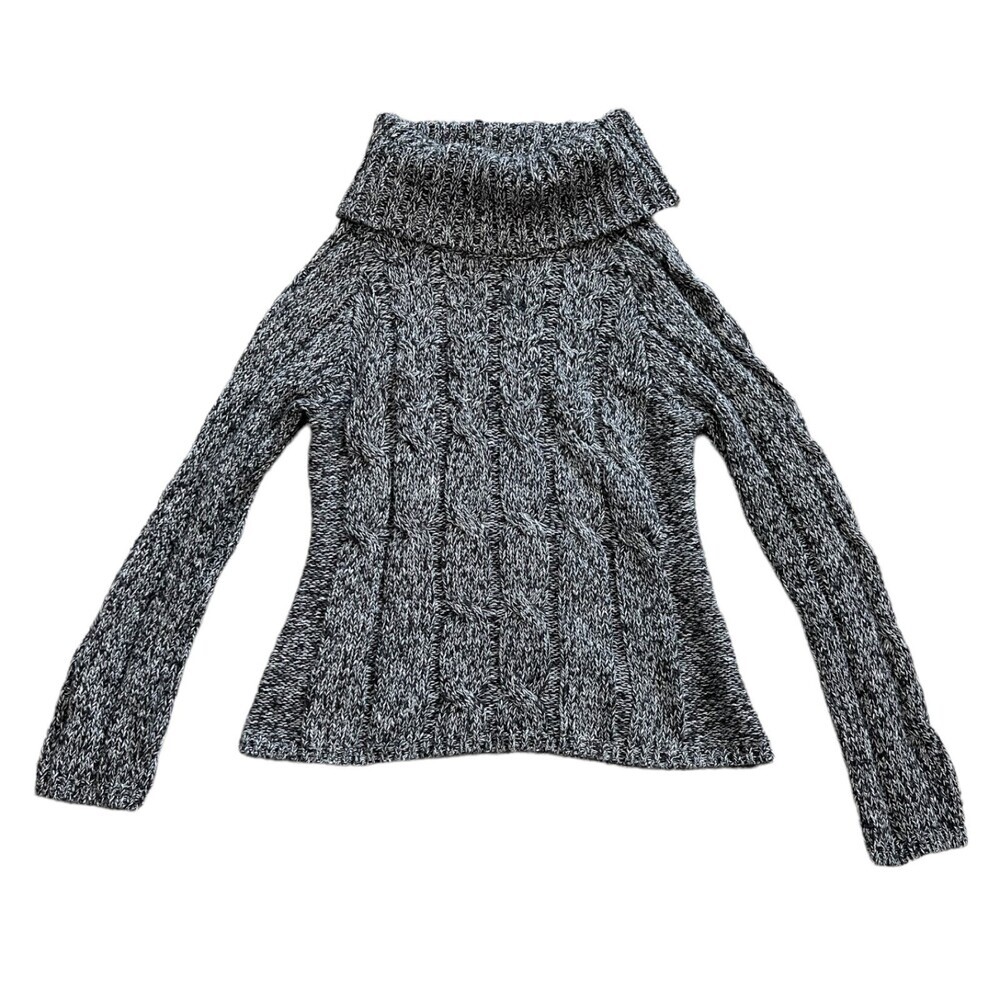 Relativity Gray Cowl Neck Knit Sweater LP